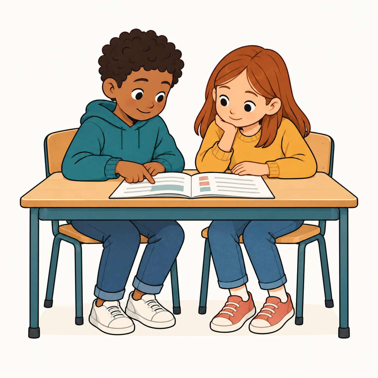 Illustration zur gemeinsamen Arbeit zu zweit